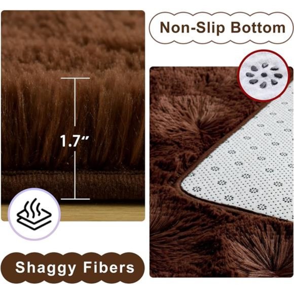 Fluffy Rug, Super Soft Fuzzy Area Rugs for Bedroom Living Room - 6' x 9' Large - Picture 5 of 8